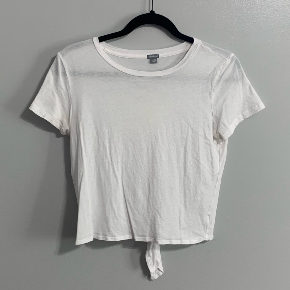 Aerie Cropped Tie Back Tee